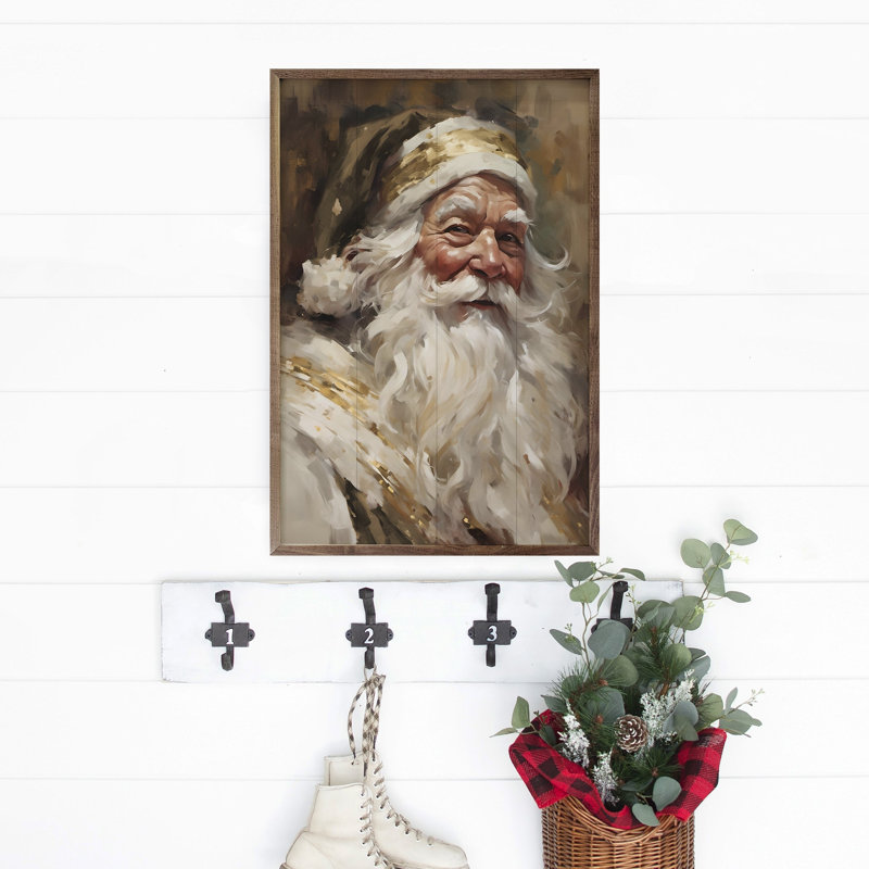Père Noël en or avec or, H 8 po x l 5 po