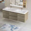 Meuble-lavabo flottant 60 po avec lavabo, meuble-lavabo mural moderne 60 po avec lavabo double en résine et tiroirs à fermeture en douceur