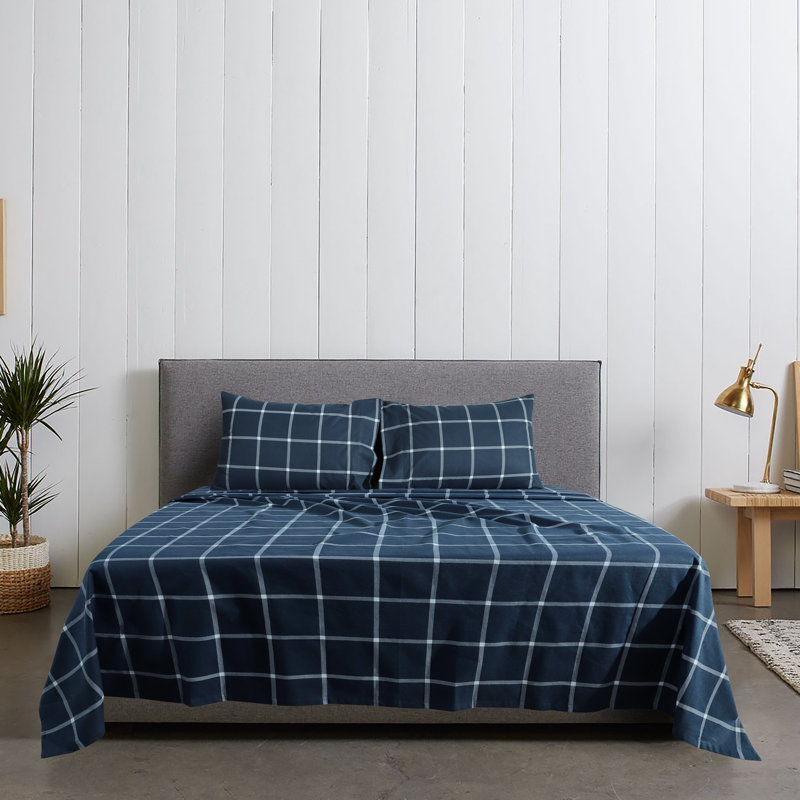 Ensemble de literie en flanelle 100 % coton, Ensemble de draps pour lit simple avec un drap-hou, Chiens d'hiver
