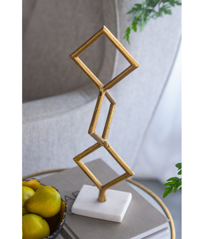 Table Decor  Set of 2  14" x 5" x 3"  Gold/White