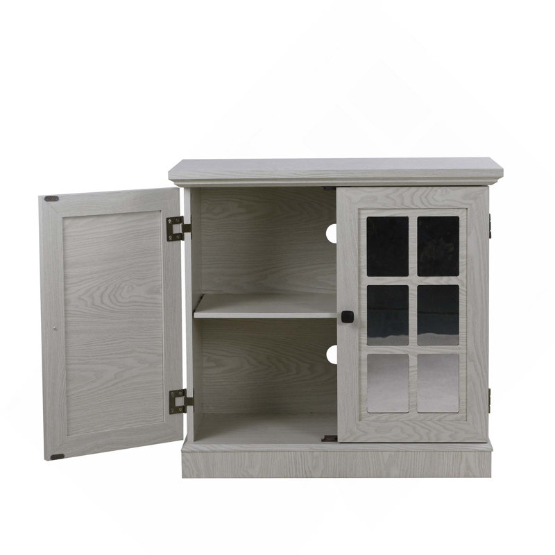 Buffet décoratif avec 2 portes décoratives en acrylique, poignée en métal et tablette réglable pour la salle à manger, le salon et la cuisine