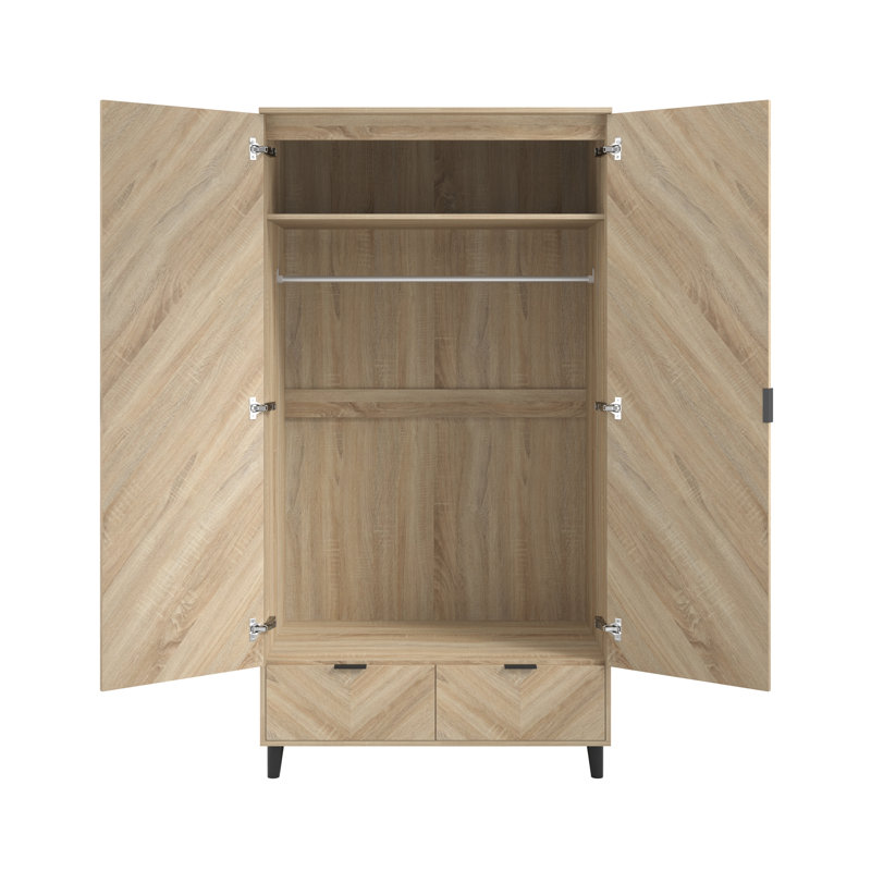 Stockholm 2 Door Manufactured Wood Wardrobe