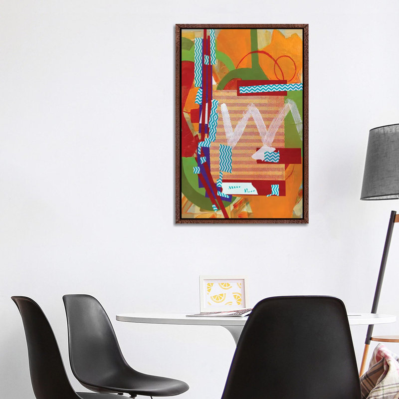 Abstract Study (W) by Pamela Staker - Painting on Canvas, 101.6 cm H x 66.04 cm W, Classic Brown Wood Framed