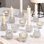 Paquet de 12 porte-bougies en verre, chandelles à double face et chandelles de thé léger pour centres de table de mariage et décorations de table, porte-votives en verre texturé épais
