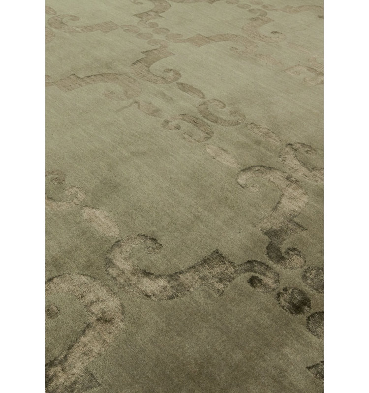 Tapis géométrique beige noué à la main, Rectangle 8 pi x 10 pi