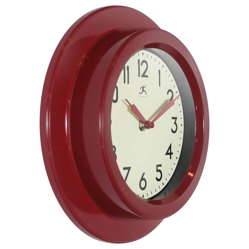 Retro Escape 9.75" Wall Clock, Red