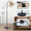 Lampe sur pied arquée en rotin noir 63 po avec télécommande et ampoule à intensité variable Alexcya
