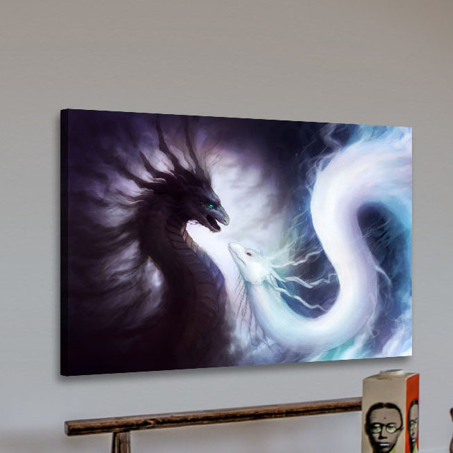 «Yin and Yang Dragons» par Jonas Jödicke, impression sur toile tendue, 20 po x 30 p