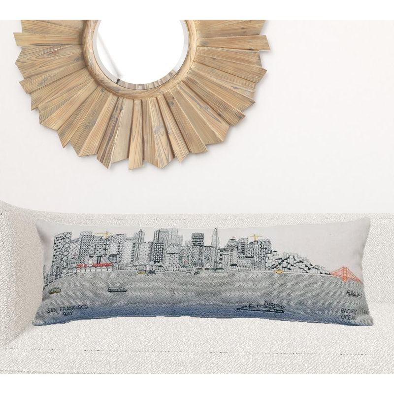 Coussin décoratif San Francisco, Crème, 14 po x 35 po