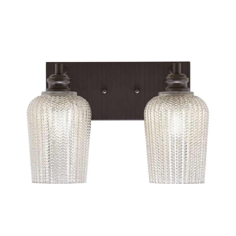 Éclairage pour meuble-lavabo à 2 lumières Avanley, Nickel brossé, Gris