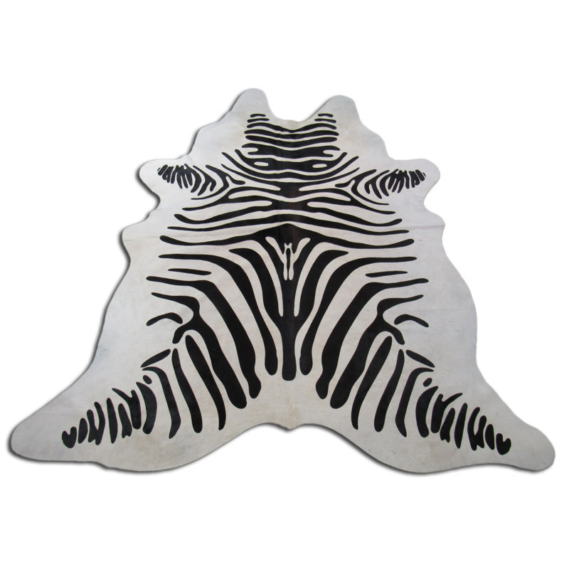 Zebra Print Cowhide Rug