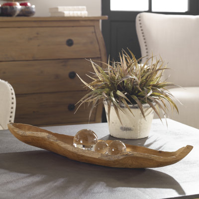 Bol décoratif en grains de teck fabriqué à la main Kensli