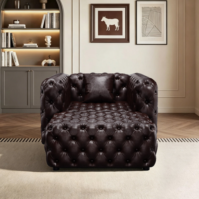 Canapé modulaire rembourré avec repose-pieds 48,4 po
