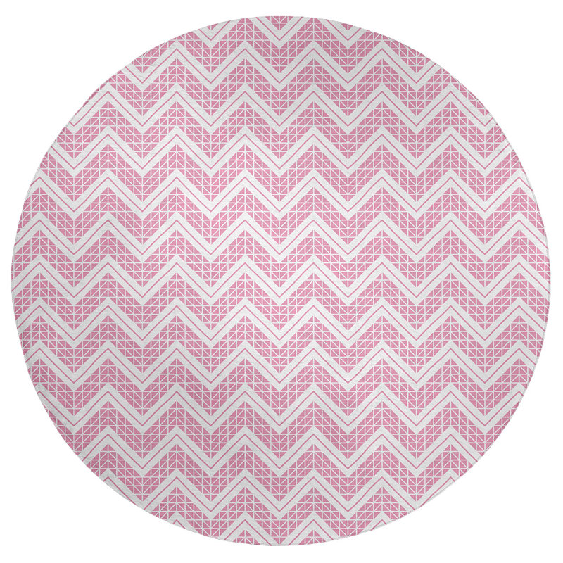 Chenille Chevron Indoor Rug, Round 5'