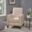 Fauteuil en lin beige clair pour une décoration intérieure élégante-1083119310