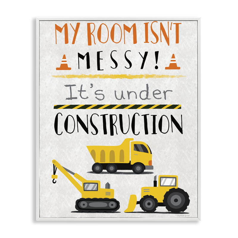 «Under Construction Not Messy», giclée par Elizabeth Tyndall, H 14 po x l 11 po, Estampe numérique encadrée blanc bord de mer