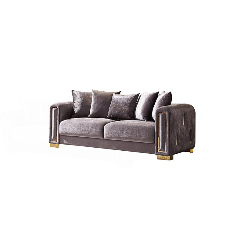 Canapé de style moderne rembourré, Argent argent