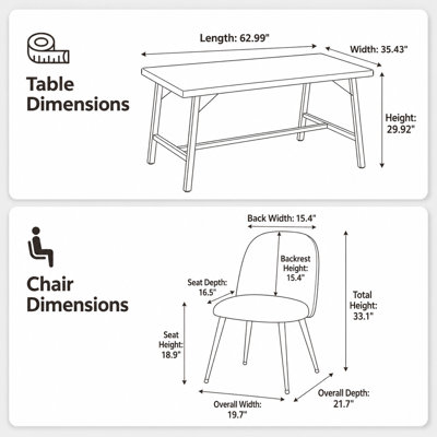 7-Piece Rectangular Wood-Look Dining Table Set With 6 Upholstered Chairs