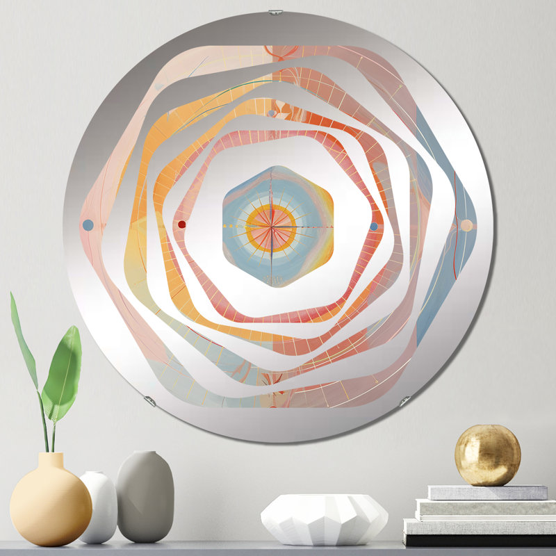 Serendipity - miroir décoratif Amorphe rose pastel rétro, 31,4 po x 31,4 po