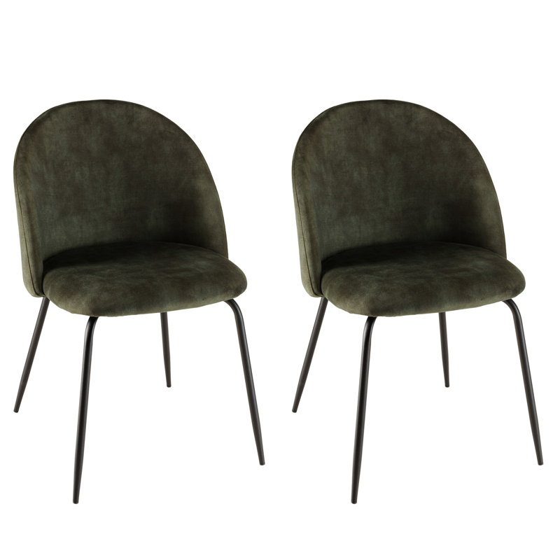 Luanna 47cm H Velvet Upholstered Side Chair, Green