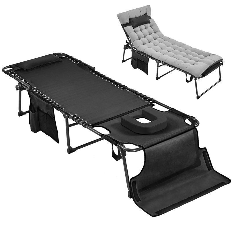 Folding Beach Chair, Black