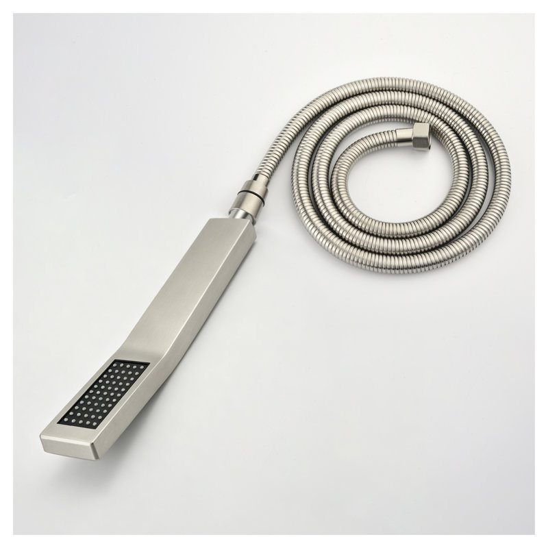 Pomme de douche à main en nickel brossé avec boyau en acier inoxydable de 59 pouces