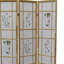 Paravent de hauteur 3 po 70 po, pin massif naturel, style asiatique traditionnel, imprimé floral, écran 50 W x 70 H pouces avec finition et asiatique