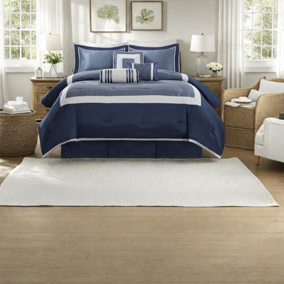Luxurious 7 Piece Bedding Sets, Polyester, Modern Hotel Style For Home