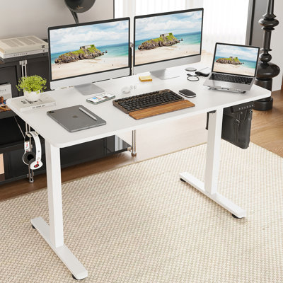 Bureau debout électrique STary avec hauteur réglable et planche d'épissure pour le bureau à domicile, favorisant la santé ergonomique et la productivité.
