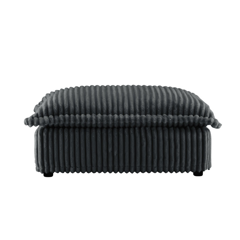Vihaan Ottoman with Removable Covers, Gray