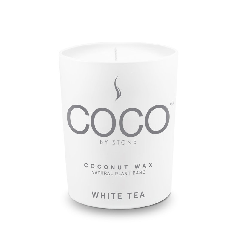 Bougie à la cire de thé blanc et noix de coco naturelle, Pot de 6,5 oz