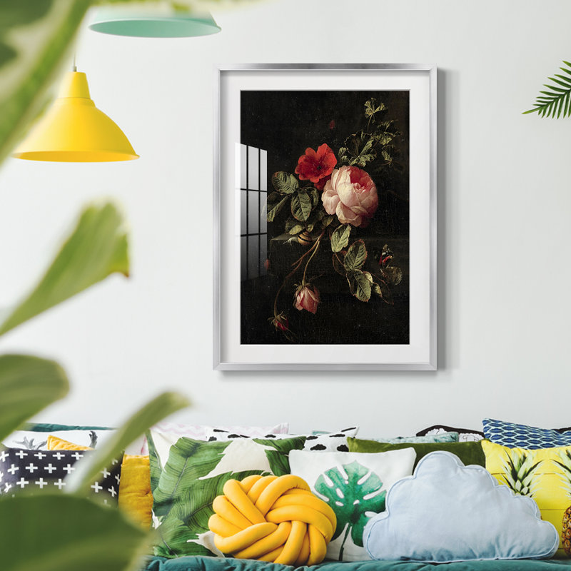 Motif floral rétro CCLXI - impression encadrée