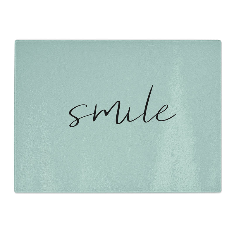 Smile V2 Typography Quote  Glass Chopping Board
