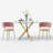 Modern Round Tempered Glass Pedestal Dining Set with Weaven Velvet Dininig Chair-1055531107-1055531114-1055531124