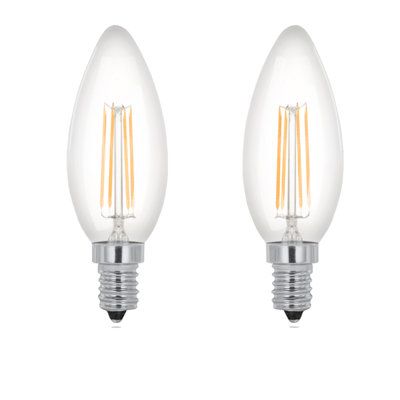 4 Watt (40 Watt Equivalent), B10 LED, Dimmable Light Bulb, Warm White Base E12/Candelabra Base