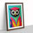 Colourful Abstract Owl No.2 - Single Picture Frame Print-1286561284-1286561337