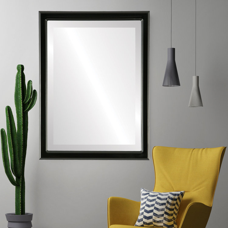 Midville Rectangle Mirror, 25" H x 19" W, Matte Black