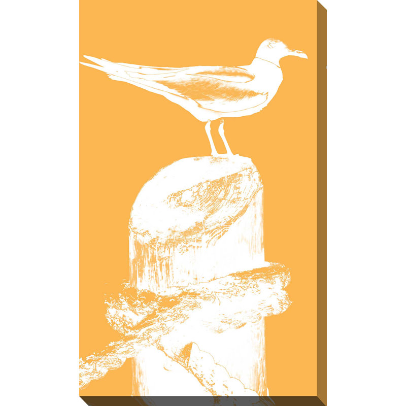 «Percher Seabird III», reproduction de peinture acrylique, H 30 po x l 18 po x P 1 po, Toile tendue