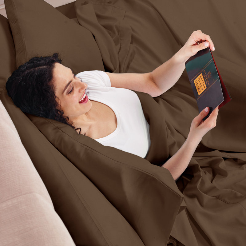 Ultra Soft Microfiber Deep Pocket Single Fitted Sheet, Chocolate, Twin  Fitted Sheet