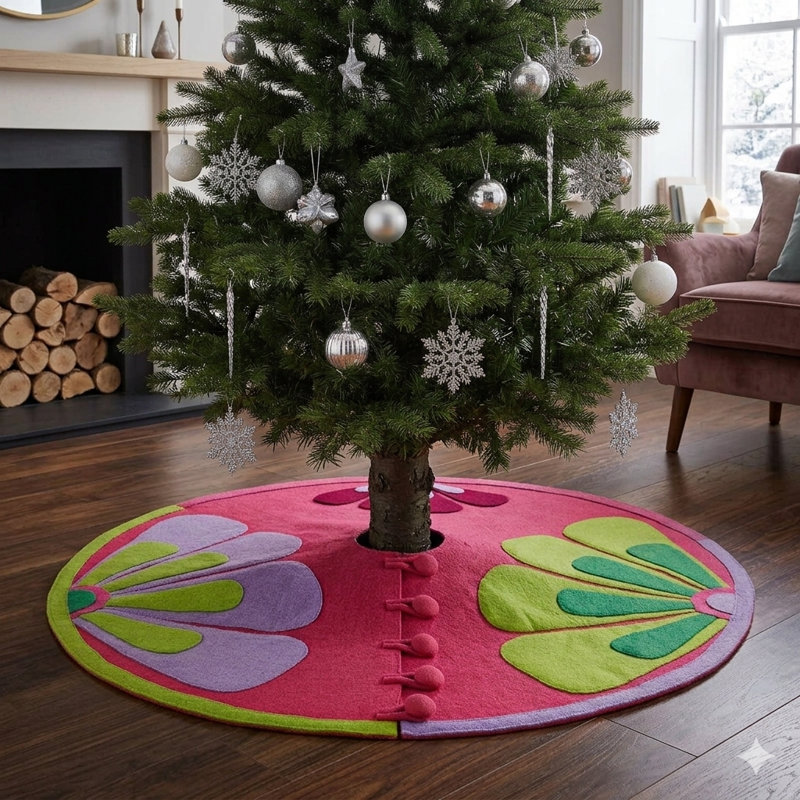 Flowers Christmas Tree Skirts