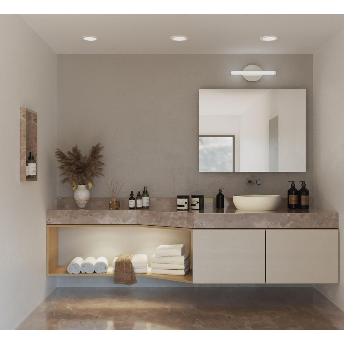 Delphine Single Light Dimmable Bath Bar, Brushed Nickel