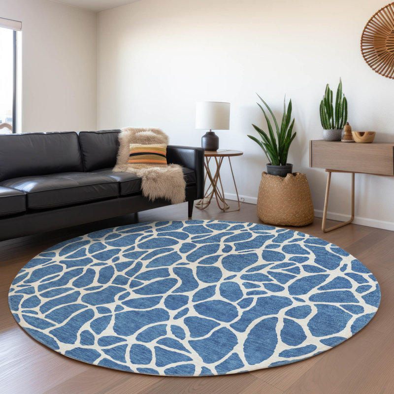 Tapis intérieur / extérieur bleu Zarelia , 2 pi 6 po x 3 pi 10 po