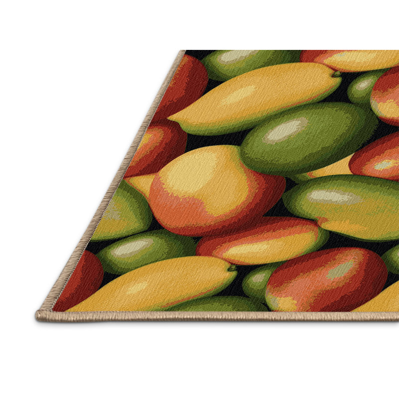 Tapis lavable à la mangue Tommy Atkins, Rectangulaire 7 pi x 10 pi