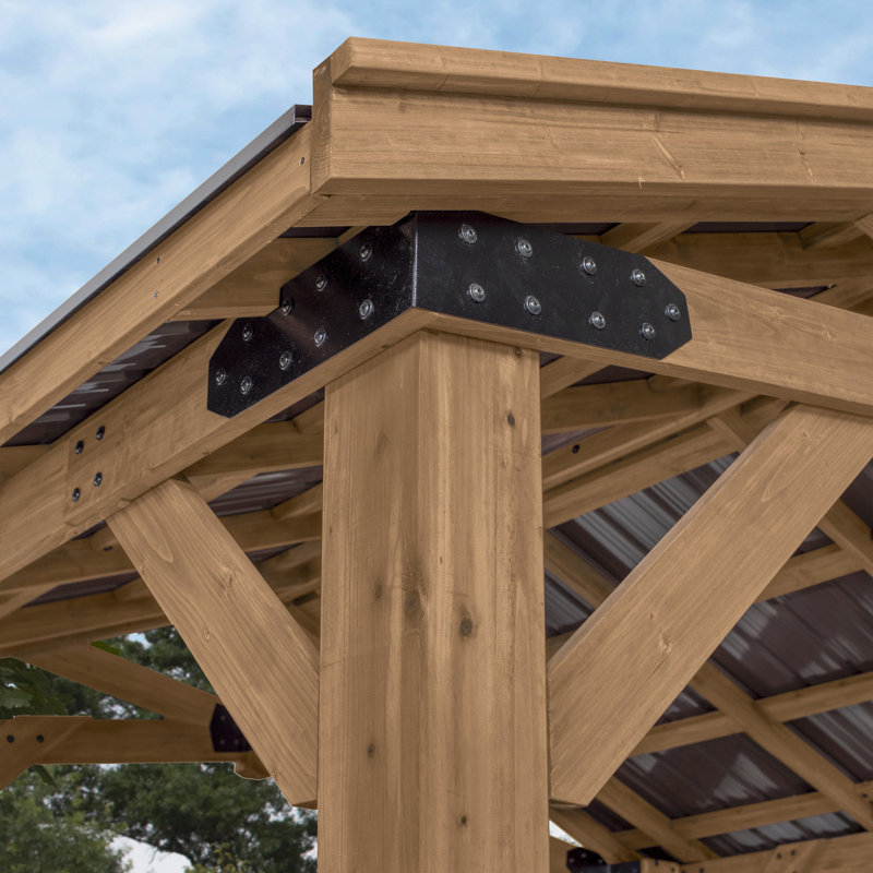 Norwood 10x10 Cedar Wood Gazebo with Steel Roof