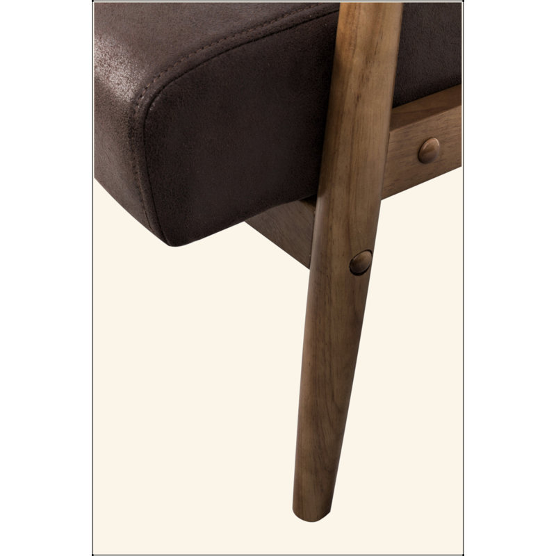 Fauteuil de style moderne Mid-Century de 25,38 po de largeur, Marron foncé