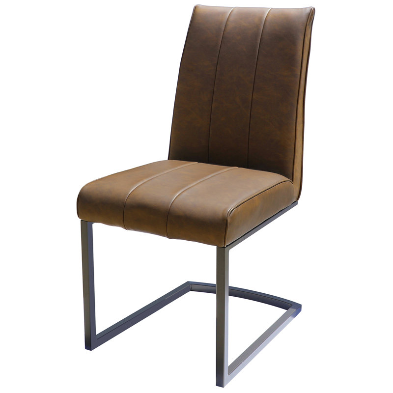 Safarov 47.5cm H Upholstered Full Back Cantilever Chair in Brown