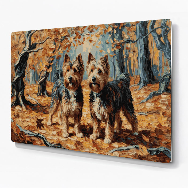 Chiens, art mural brun en métal Spinone Italiano, H 20 po x l 30 po