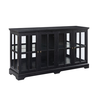 LED Curio Display Cabinet Antique Display Cabinet with Glass Doors Adjustable Shelves