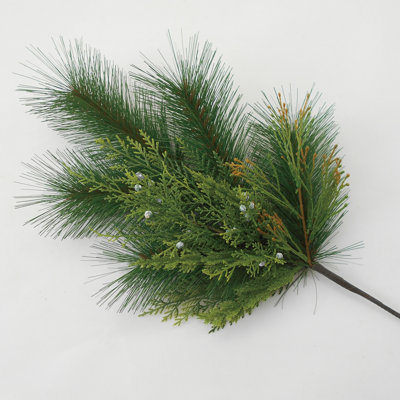 Sullivan's Set of 3 Christmas Mixed Pine Pick, Green Faux Floral Stem , 20 Inch