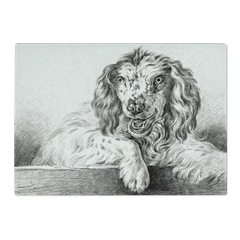 Tempered Glass Springer Spaniel Dog by Jean Bernard Chopping Board, 39 cm x 28.5 cm